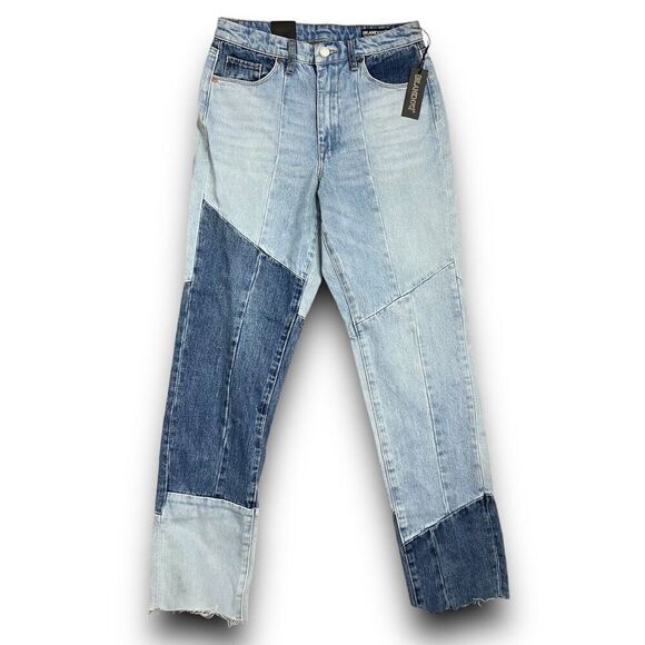Blank‎ NYC Jeans Women’s 27 Blue Patchwork The Lexington Slim Straight - Picture 2 of 12